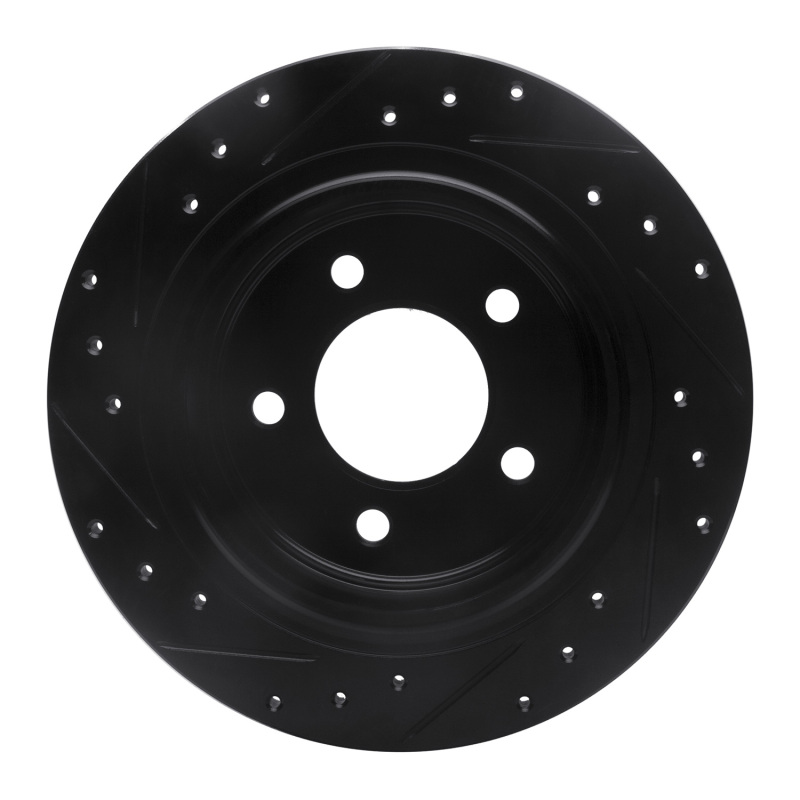 Chrysler Pacifica Brake Rotor (1) - Rear Right - R1 Concepts - Drilled & Slotted - Black - `04-`08